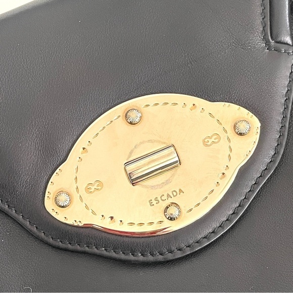 Escada Leather Shoulder Bag with Adjustable Strap Gold Hardware - Picture 7 of 9